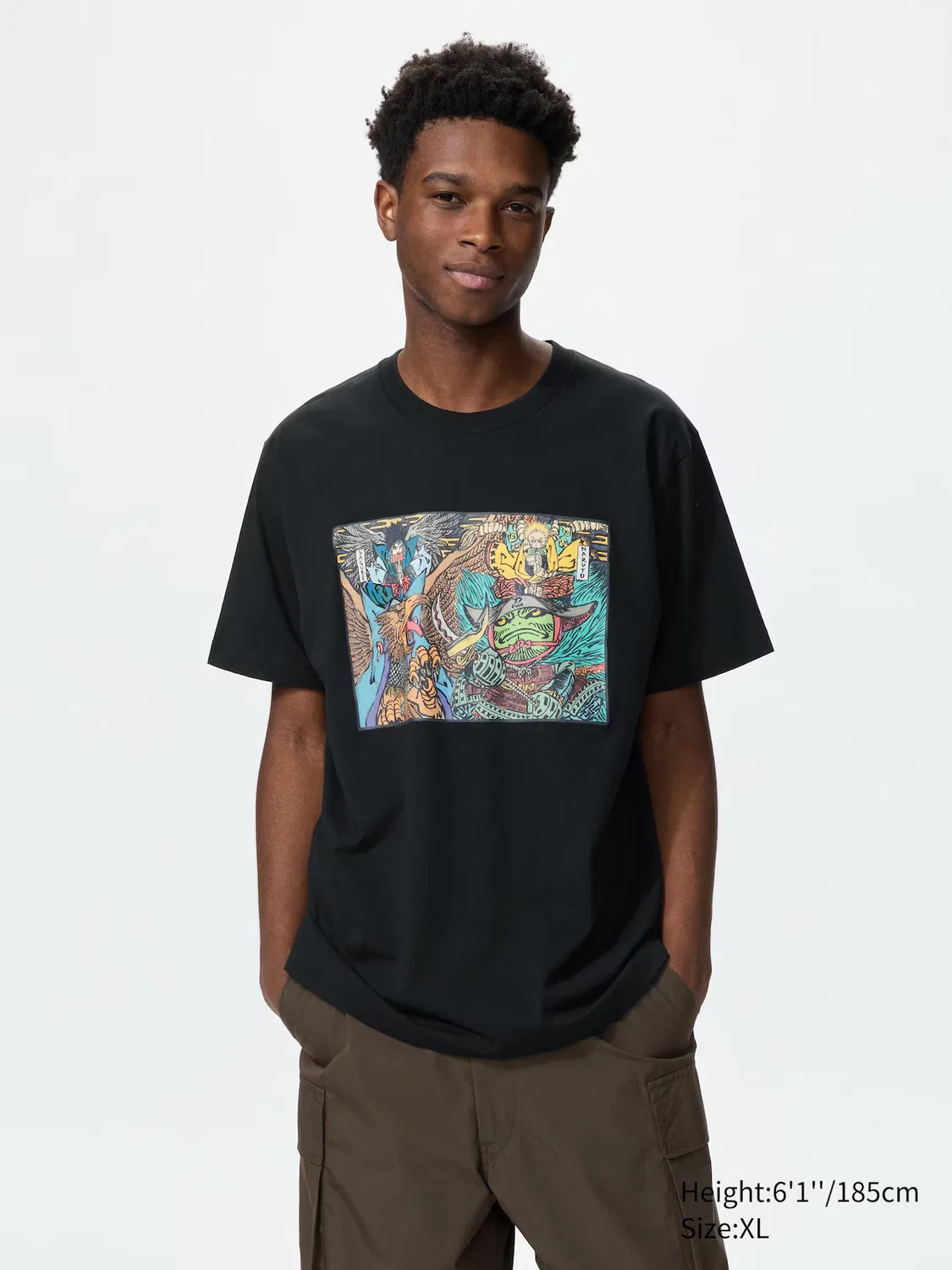 Футболка Uniqlo Manga ut shueisha, с принтом Наруто, черная