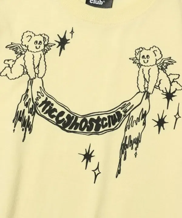 Футболка с принтом Bear Angel, Nice Ghost Club Kids, желтый — фото 4