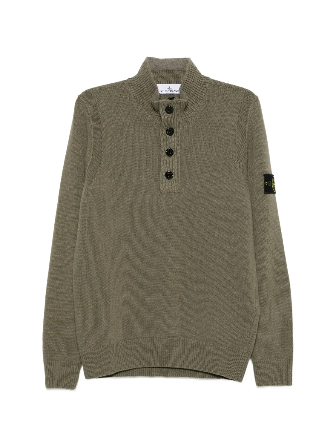 Джемпер с воротником на молнии Stone Island, зеленый