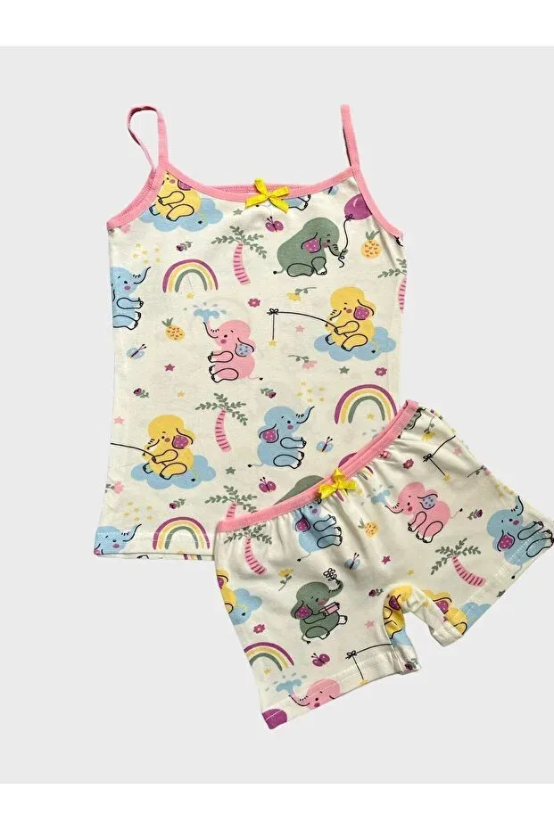 Детское для девочек белье с принтом Elephant Pattern Elmas Kids, White