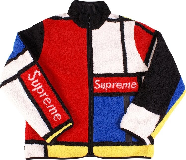 

Куртка Supreme Reversible Colorblocked Fleece Jacket 'Red', красный