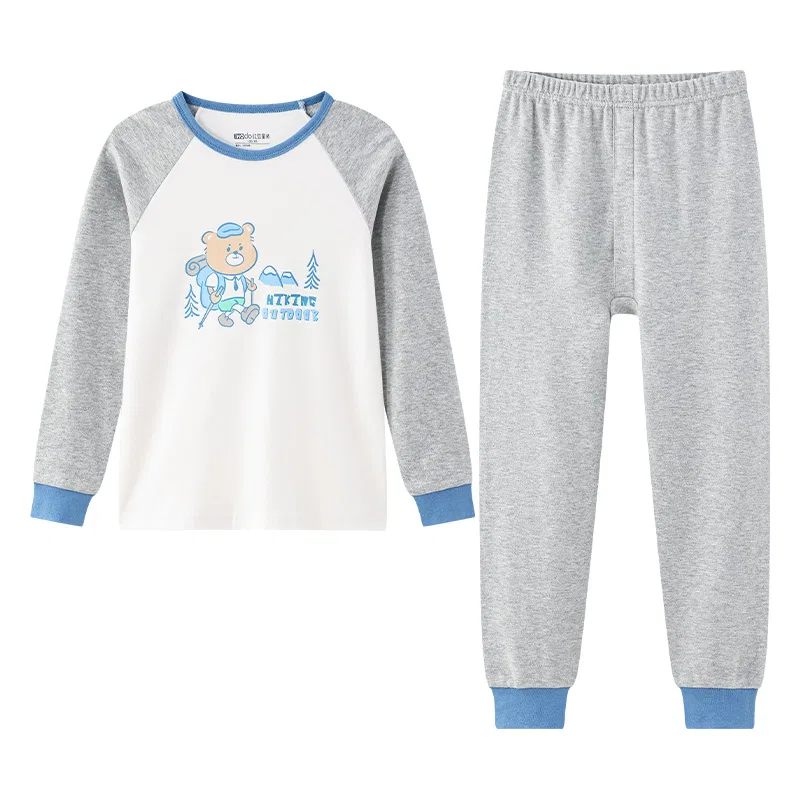 Red bean Детский комплект нижнего белья с круглым вырезом Light Heather Gray