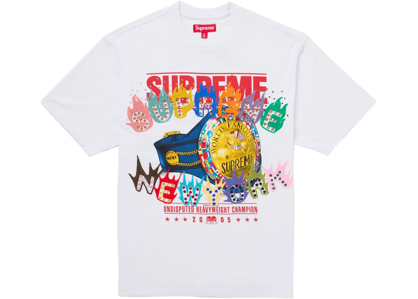 Мужской топ с коротким рукавом с вышивкой Undisputed Supreme, белый