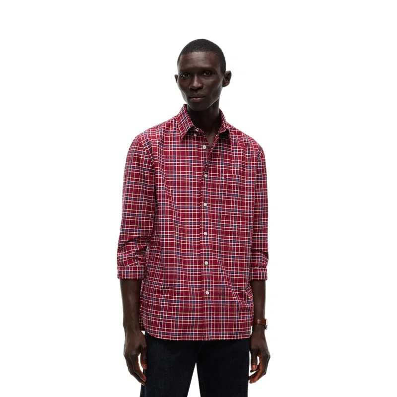 Мужская рубашка с принтом Tommy Hilfiger, Red Blue White Plaid