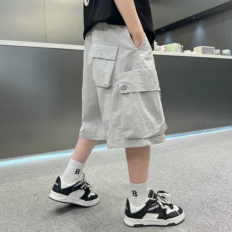 Детские шорты с принтом Lanza, Light Gray — фото 3