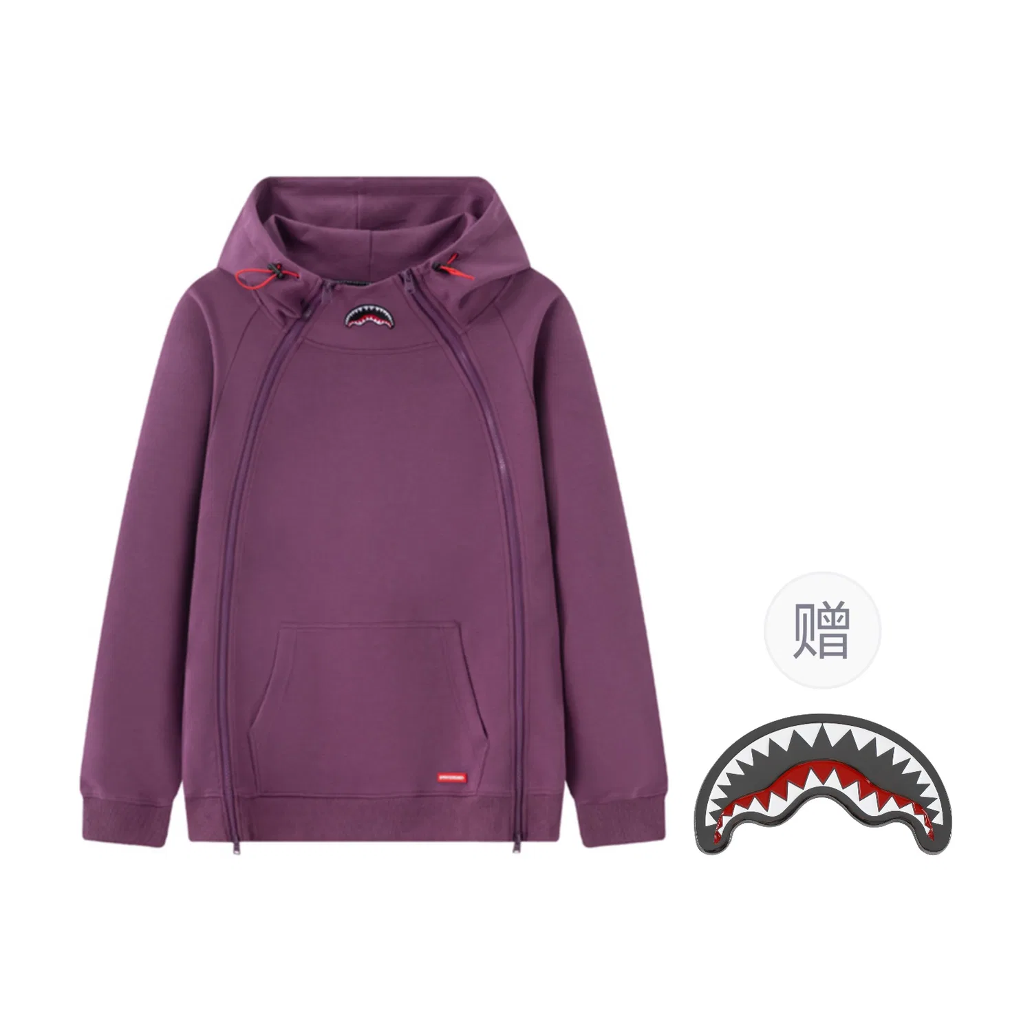Детский худи с капюшоном, с принтом, Purple, SPRAYGROUND