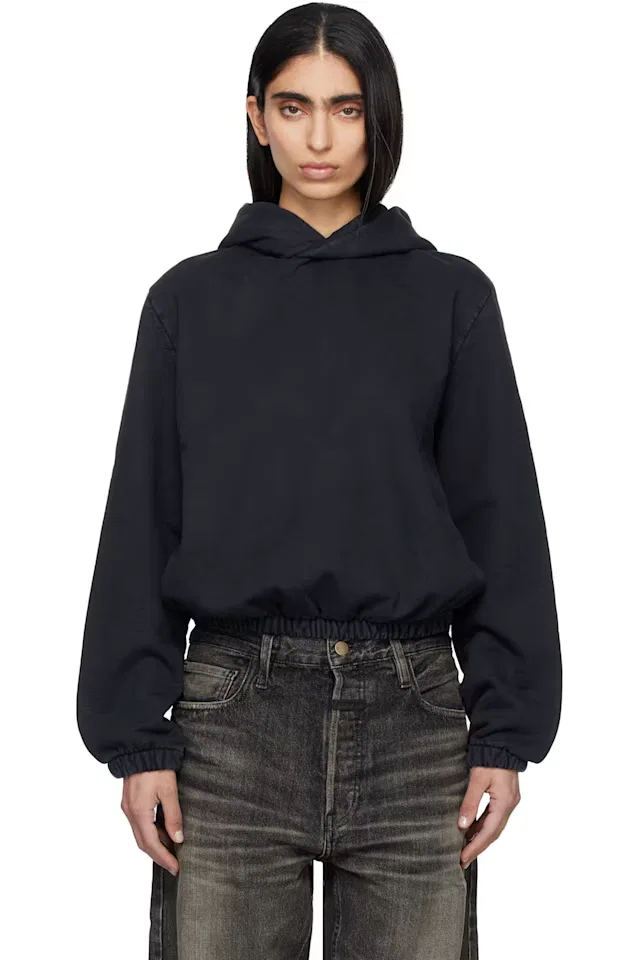Черное флисовое худи Sunfaded Classic Half Raglan Fear Of God