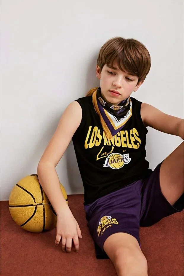 Детская майка для мальчиков с принтом NBA Los Angeles Lakers Crew Neck Undershirt Defacto, Black-Bk81
