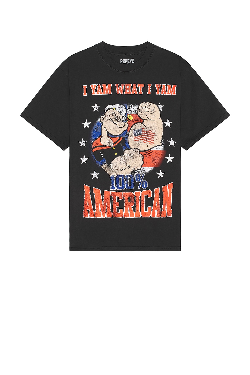 

100% американская объемная футболка Popeye Philcos, цвет Black Pigment