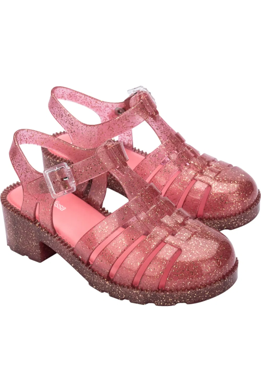 Детские сандалии рыбак на плоской подошве Posession Mini Melissa, Glitter Pink