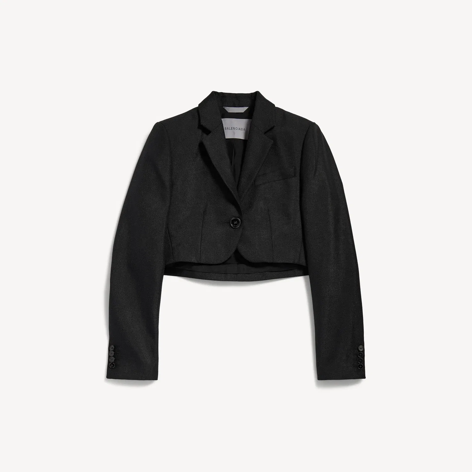 Укороченная женская куртка черного цвета BALENCIAGA, черный