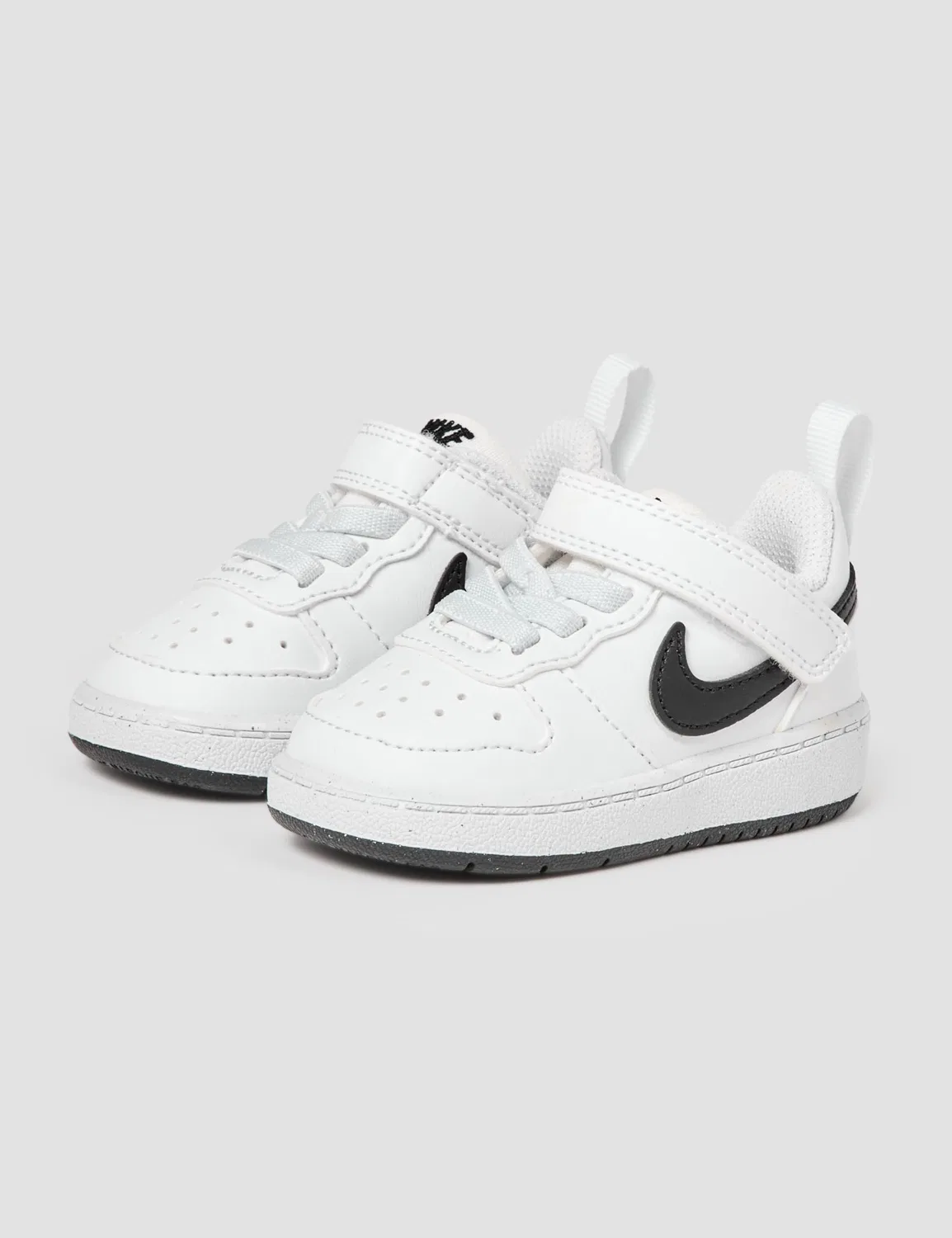 Детские кроссовки для мальчиков с шнуровкой и липучкой Court Borough Low Recraft NIKE, White Black — фото 4