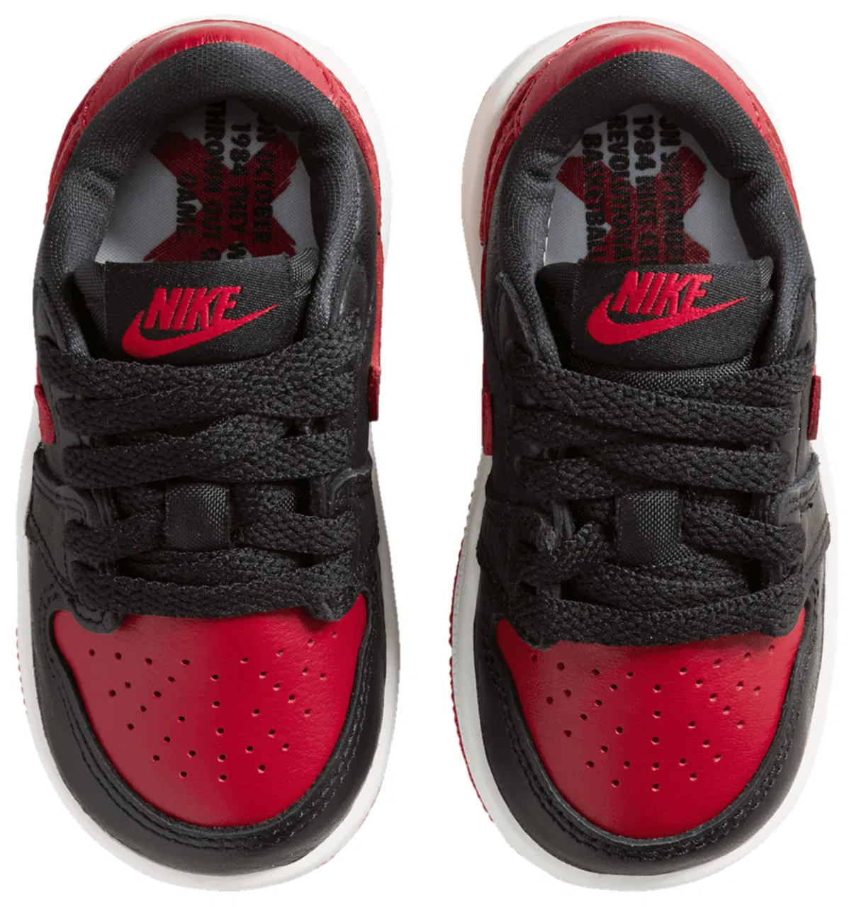 Кроссовки для мальчиков Retro 1 Low OG Jordan, цвет Black/Varsity Red/Summit White — фото 4