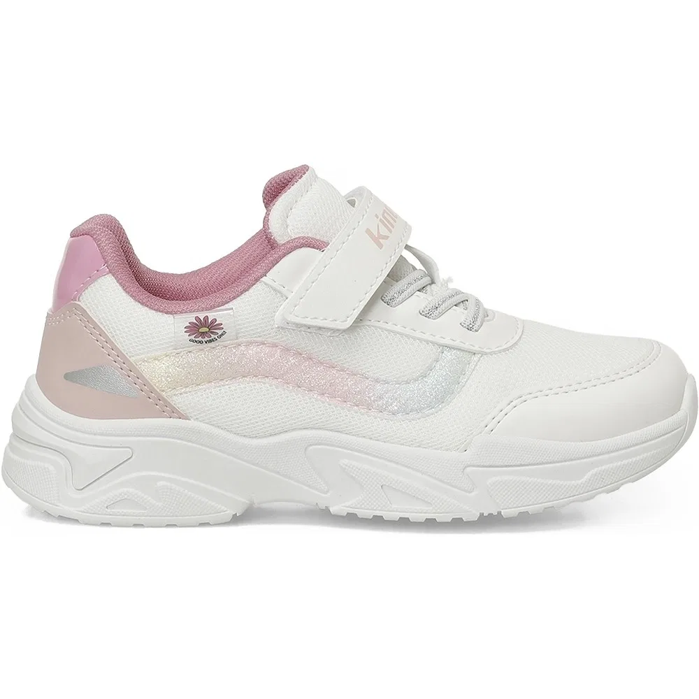 Детские спортивные кроссовки для девочек с текстилем Coel F 6fx, White Pink Kinetix