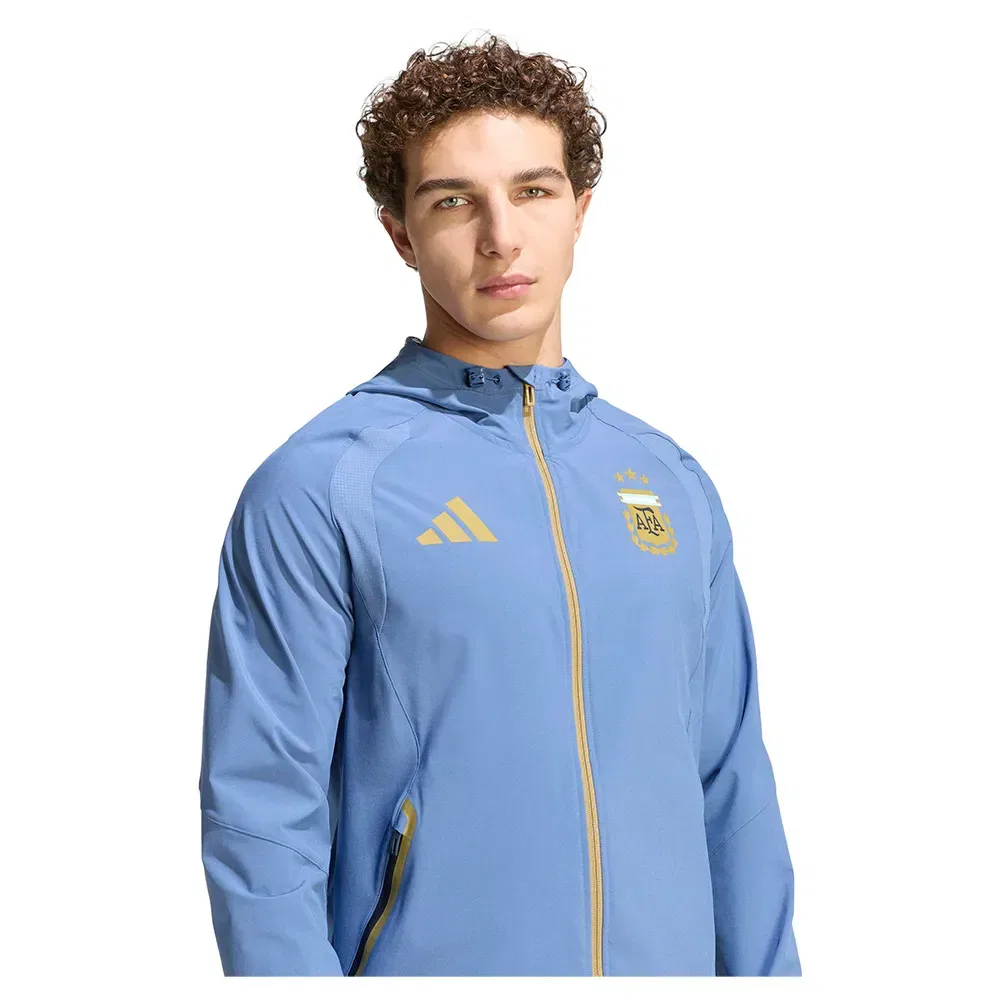 Мужская ветровка с капюшоном Argentina Tiro Travel Windbreaker Adidas, Blue — фото 4