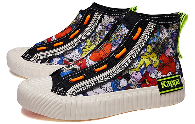 Детские кеды с принтом High top Canvas Shoes Kappa, Black — фото 4