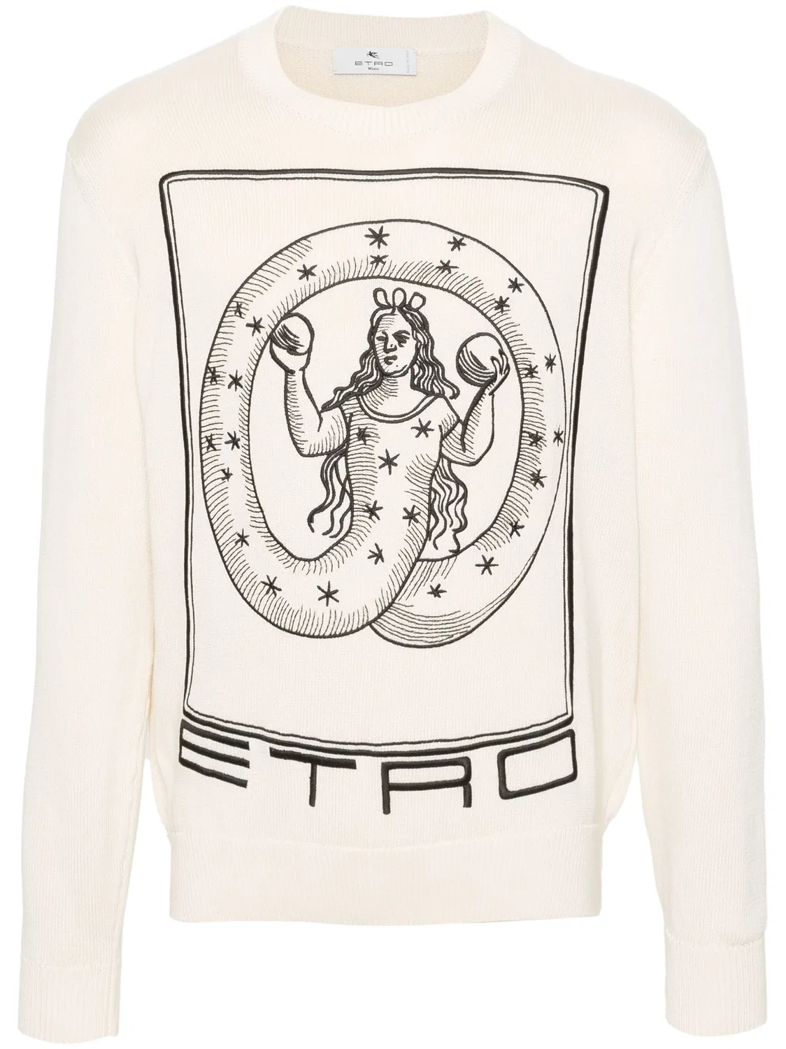 Свитер с вышивкой мотивами ETRO, нейтральный