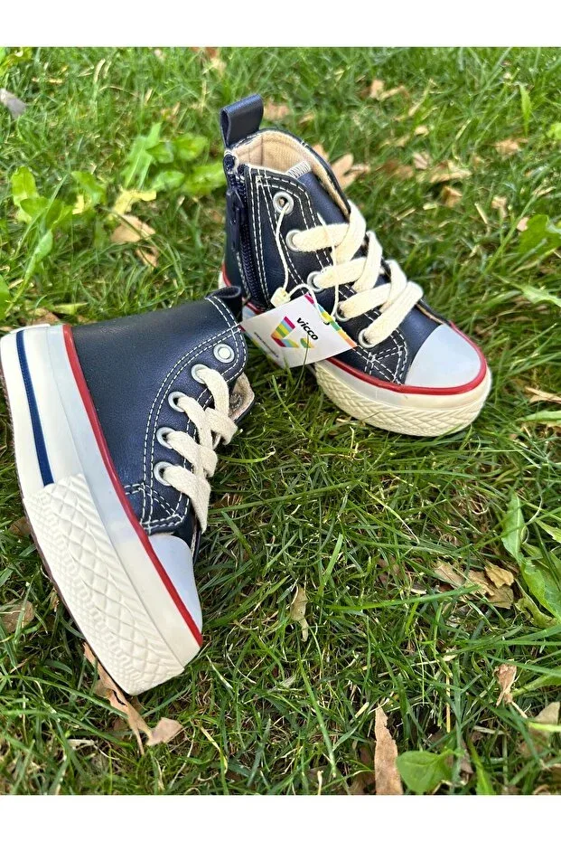 Детские ботинки для девочек на шнуровке Vicco, Navy Blue — фото 2