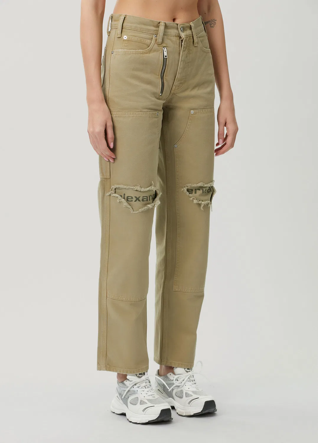 Джинсы Alexander Wang, хаки — фото 2