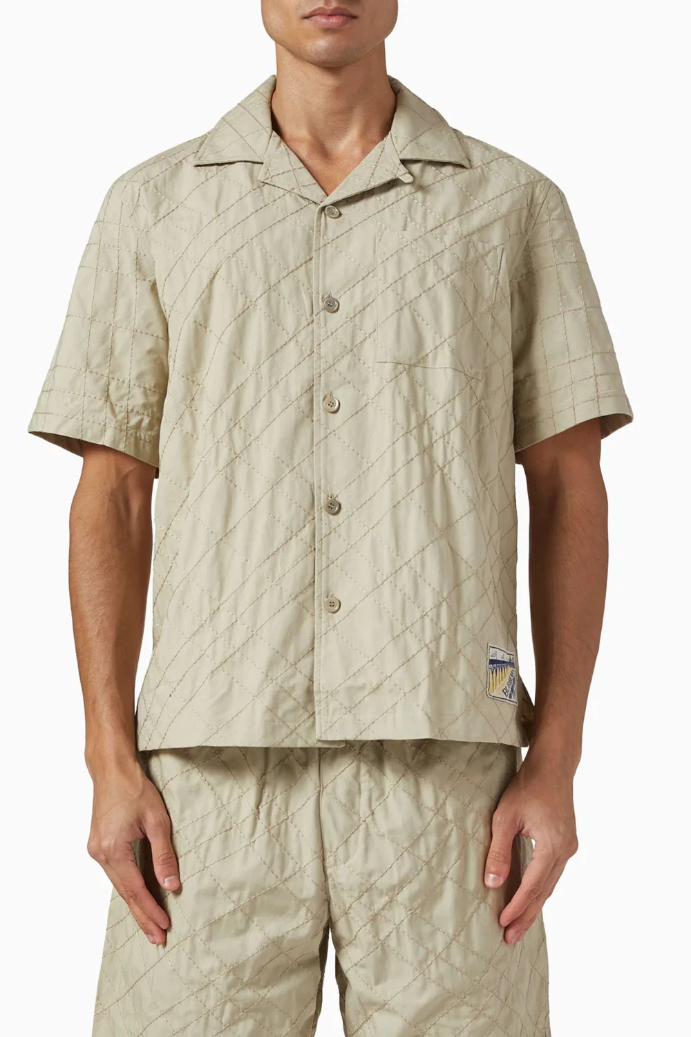 Рубашка с коротким рукавом Hugh Check Embroidered Burberry