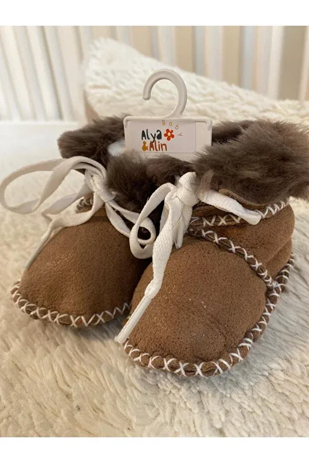Детские ботинки на шнуровке для мальчиков Alya&Alin Baby, Cinnamon — фото 2