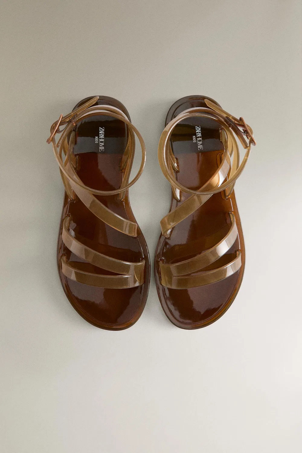 Детские сандалии на ремешках из желе ZARA, Brown — фото 3