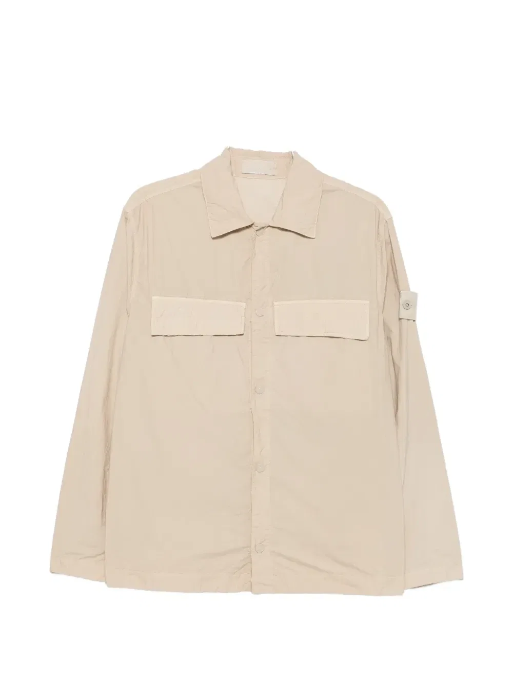 Рубашка с накладным карманом и логотипом Stone Island, бежевый