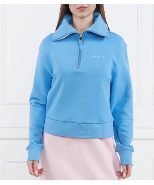 

Толстовка с логотипом reg mini corp 1985 года, застежка-молния на 1/2 дюйма Regular fit Tommy Hilfiger, синий
