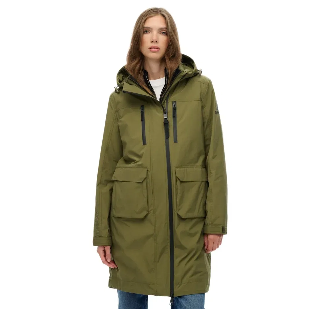 Парка Superdry Longline, зеленый