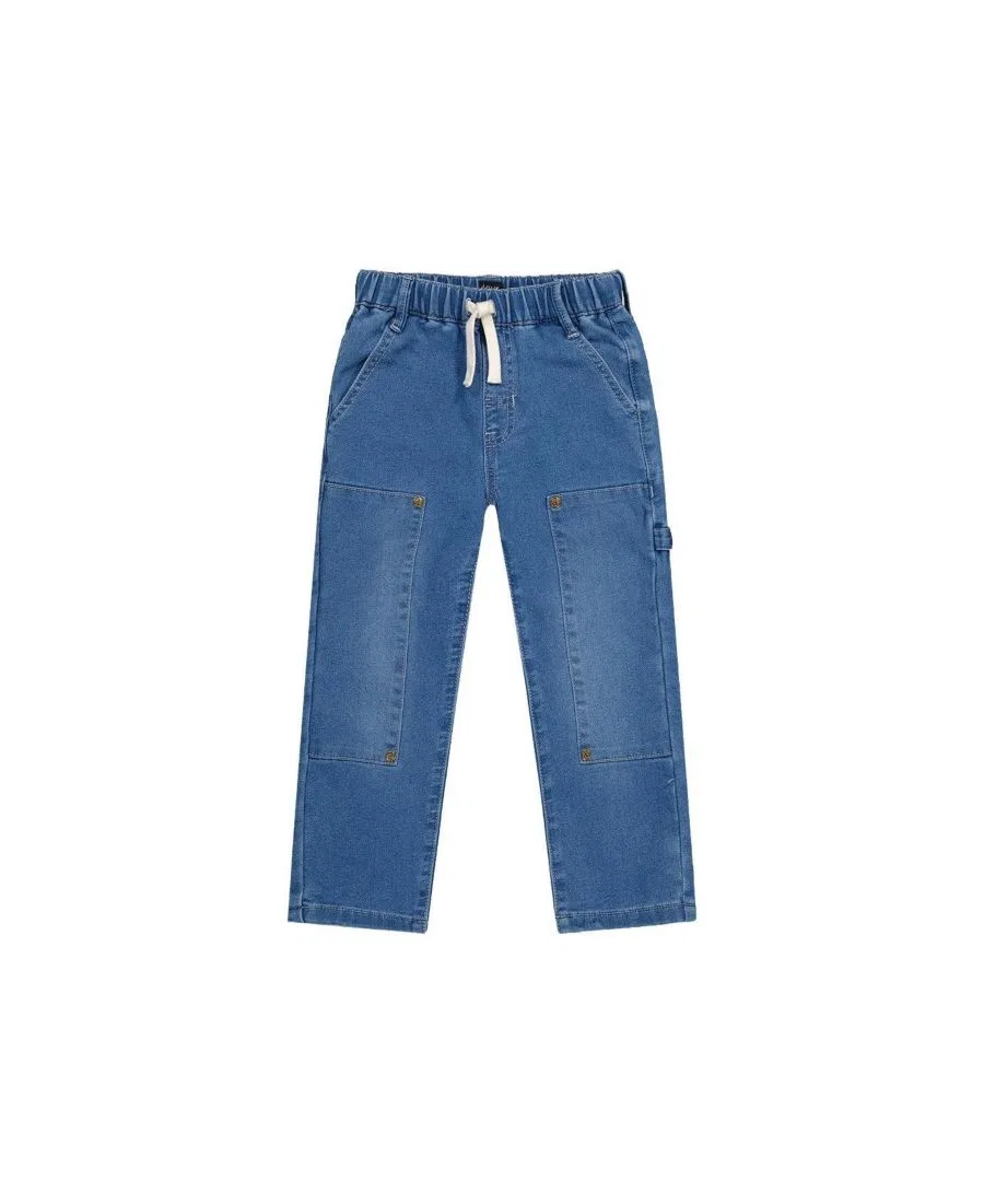 Штаны джинсовые из французского футера с карго-карманами, модель Boys Must-Haves Deux par Deux, Light Blue Denim