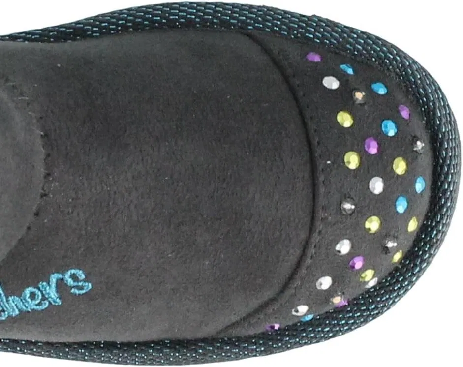 Детские ботинки для девочек с принтом Twinkle Toes Butterfly Steps Boot Skechers, Charcoal/Turquoise — фото 2