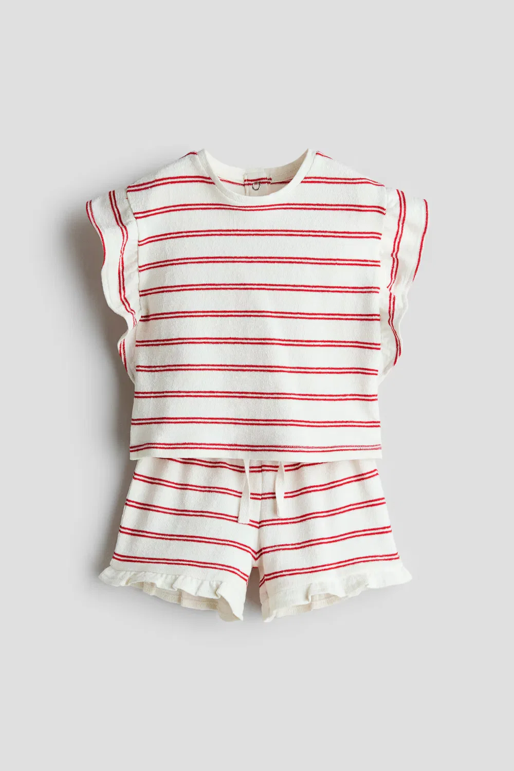 Комплект из двух предметов из хлопка с узором H&M, Weiß/Rot Gestreift