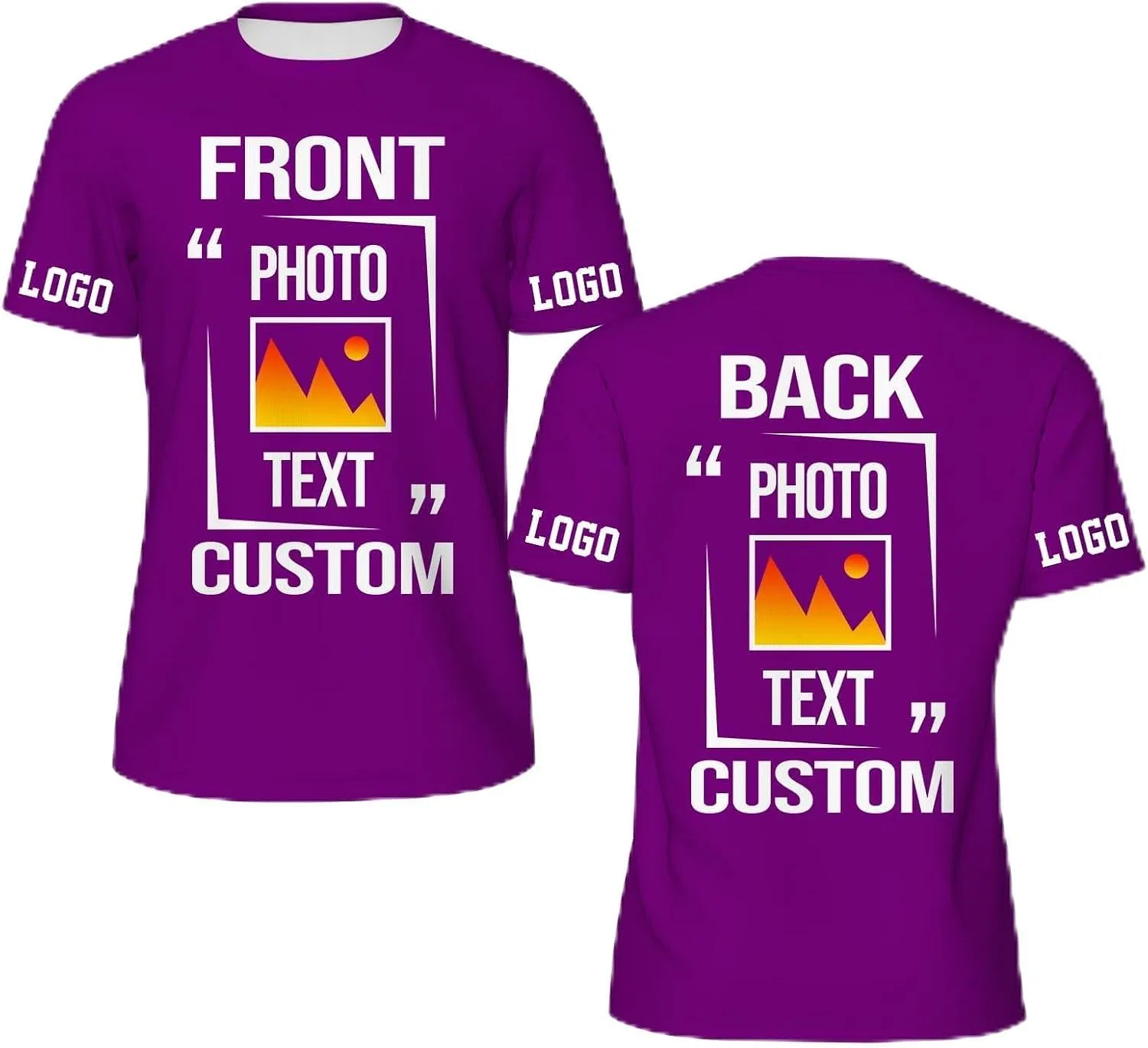 Футболка Regular Fit с принтом, Custom T Shirt, Purple