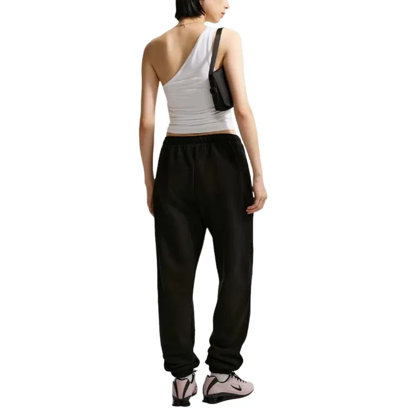 Женские брюки Studio Fleece Medium Weight Trousers 'Dark Grey Heather Sail' Nike, Dark Grey Heather/Sail — фото 4