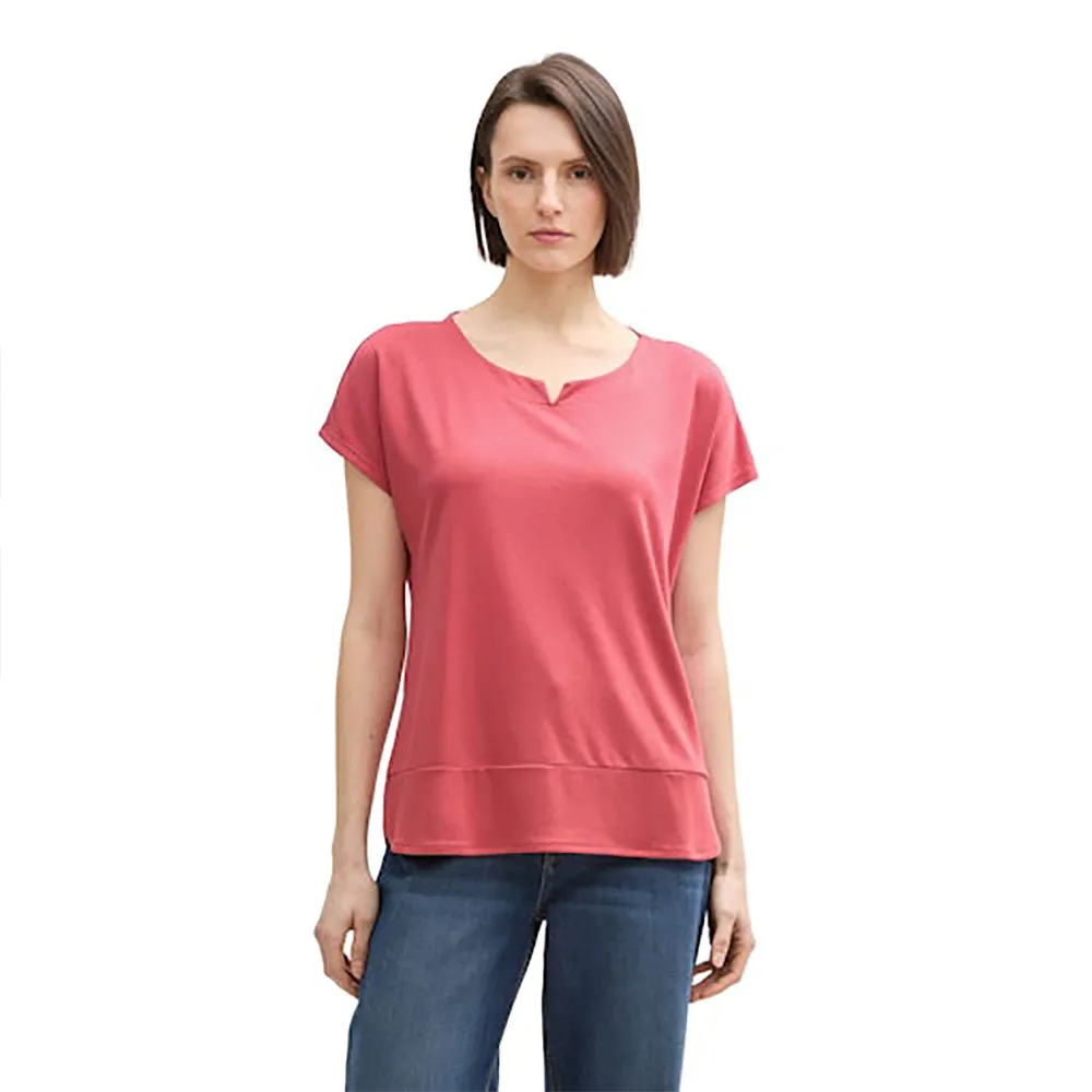 

Футболка с коротким рукавом Tom Tailor Fabric Mix, розовый