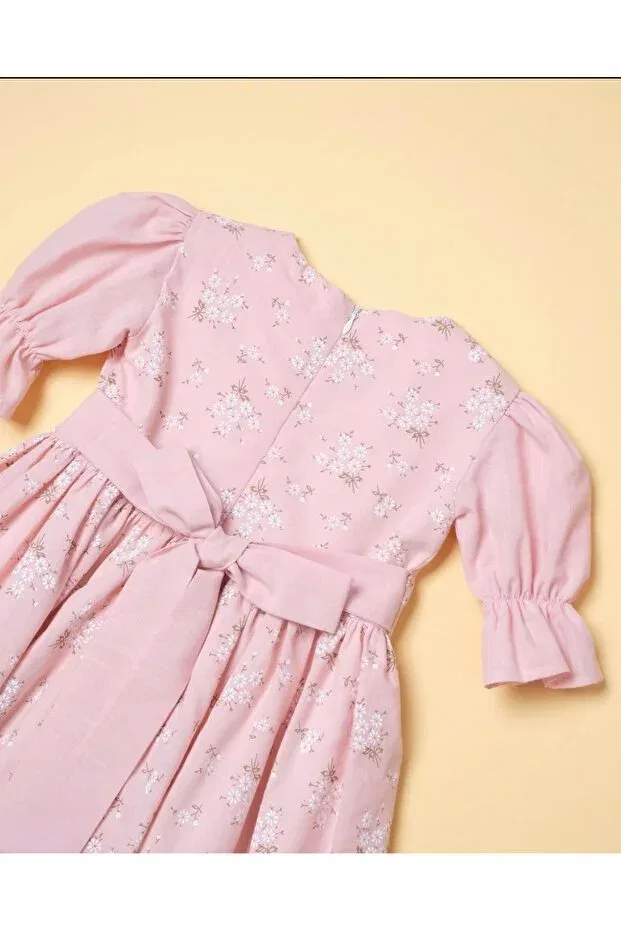 Детское платье для девочек с коротким рукавом Pastel Pink Müge Dress Minimer Baby Kids, Pink — фото 3