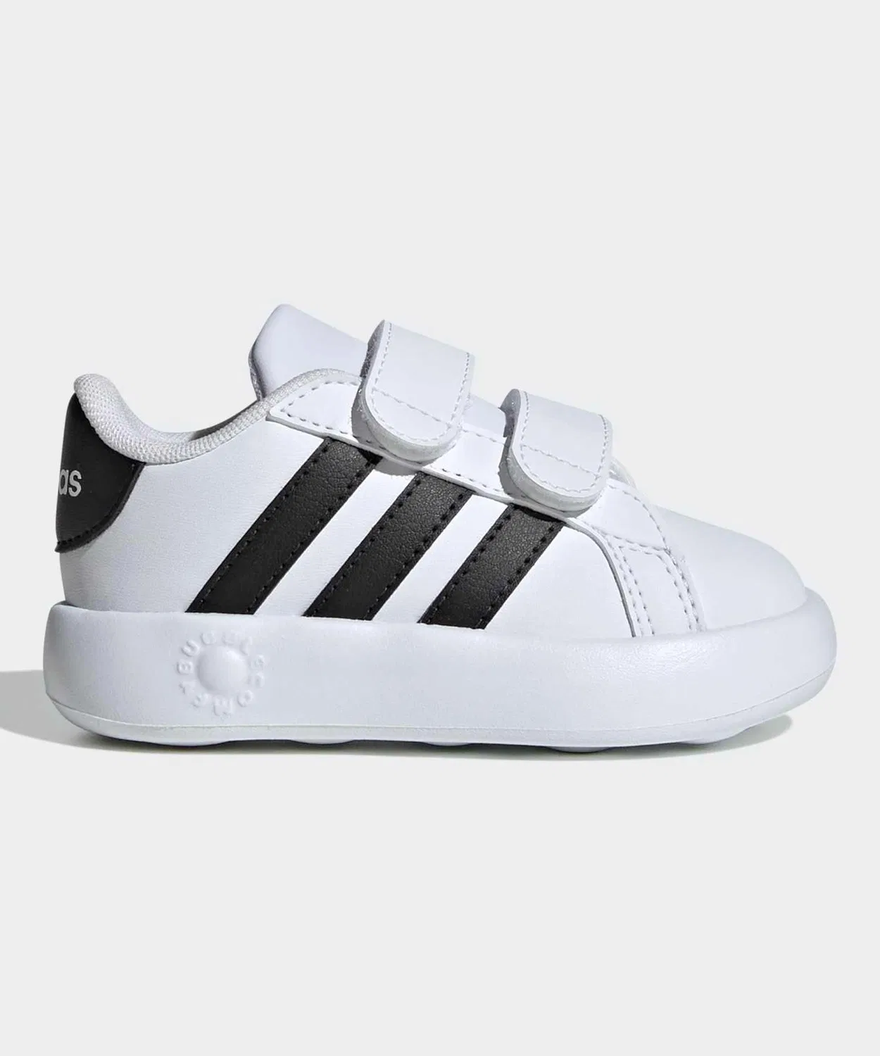 Детские кроссовки с липучкой GrandCourt 2.0 Adidas, White/Black