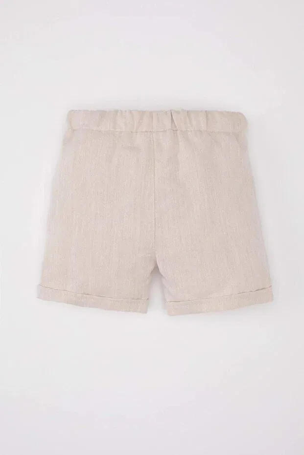 Детские шорты для мальчиков хлопковые Basic Pocket Defacto, Beige — фото 4