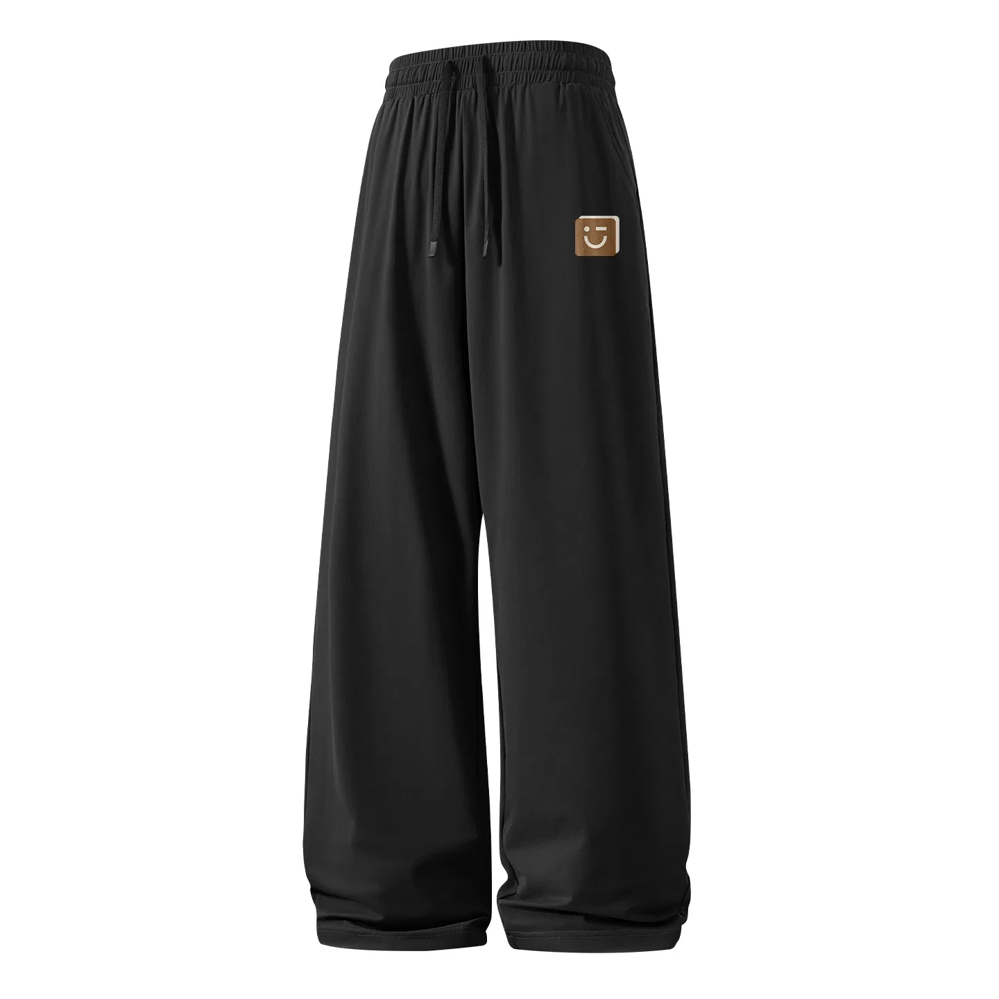 Детские брюки прямого кроя из охлаждающей ткани MINISO, Ice Silk Cooling Black (Warm Brown Smile Pants Logo)
