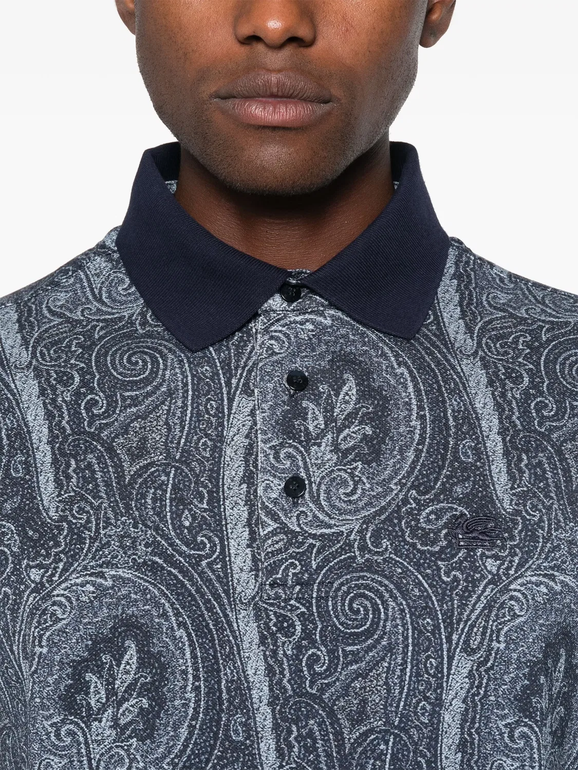 Поло с узором "пейсли" ETRO, синий — фото 3