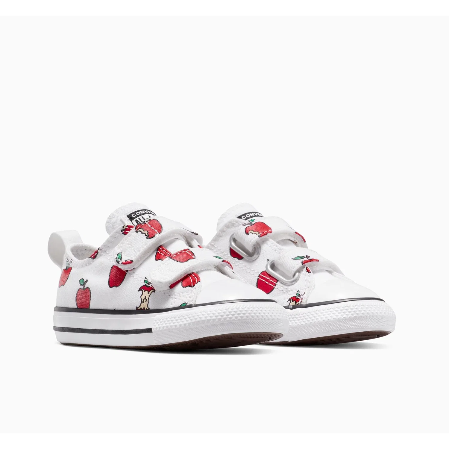 Детские кроссовки на липучках Converse, White/Red/Black