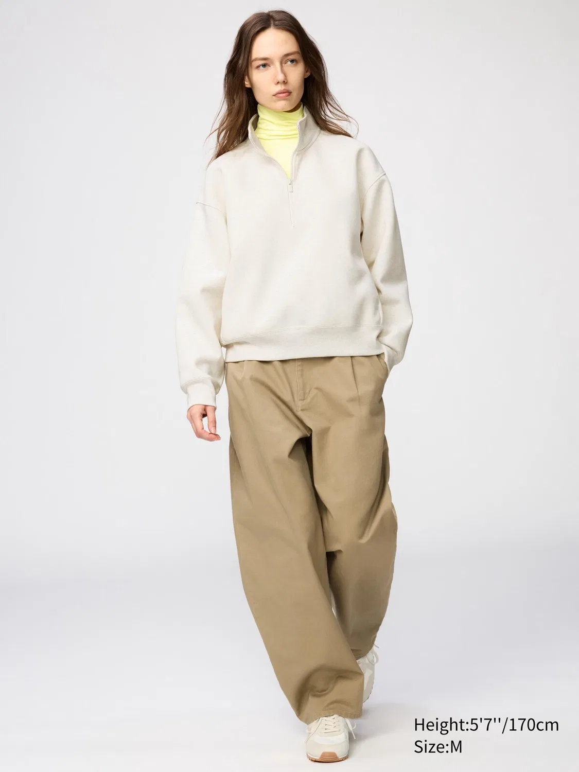 Толстовка Uniqlo, с застежкой-молнией до середины груди, темно-зеленый — фото 2