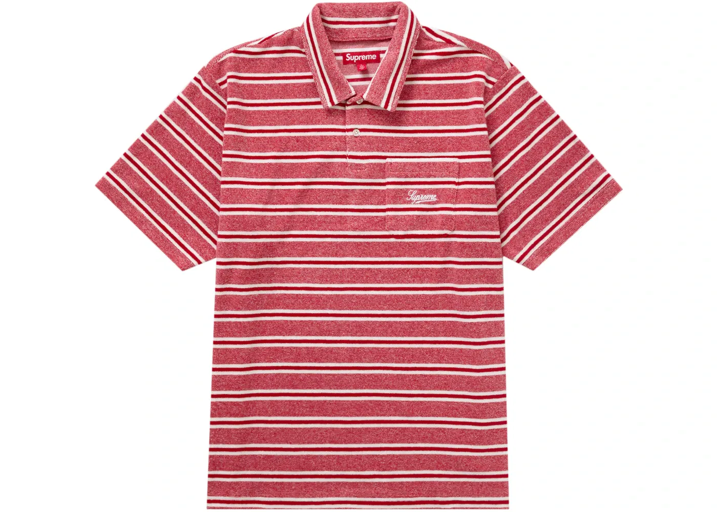 Мужская футболка-поло с полоской из футера Supreme Polo, Red
