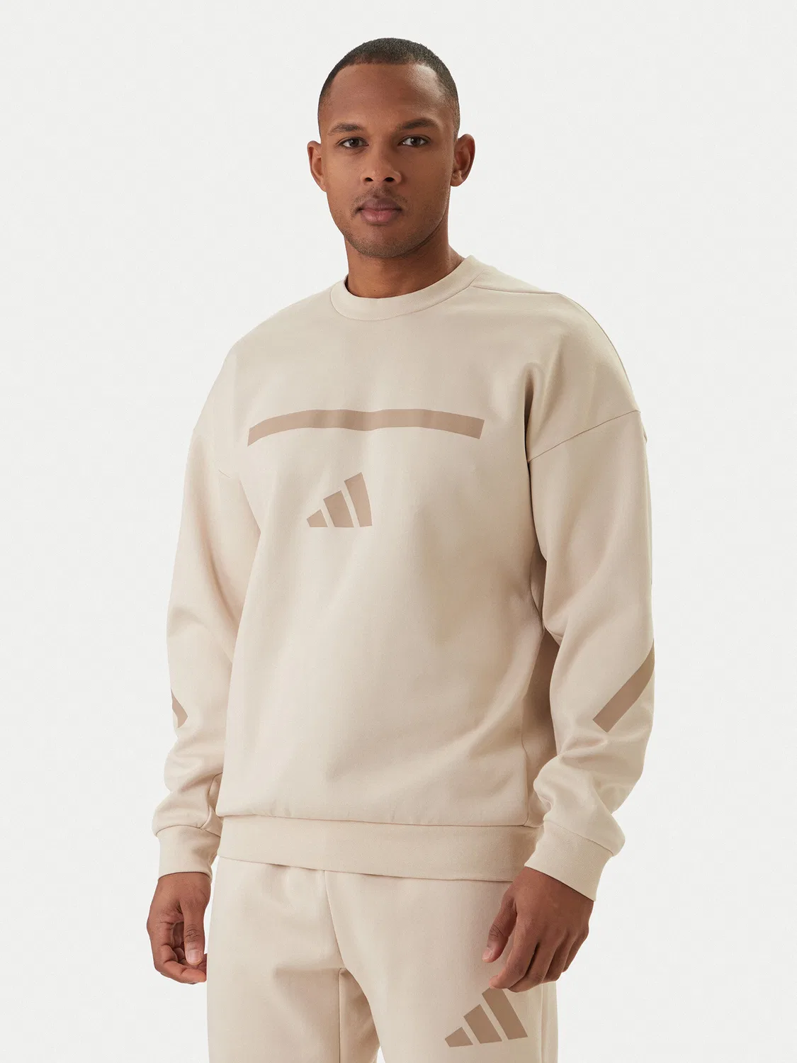 Мужской свитшот свободного кроя Z.N.E Adidas, бежевый