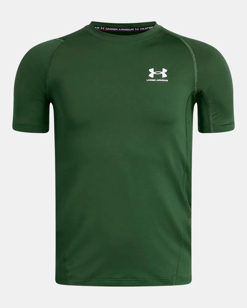 Футболка с коротким рукавом быстросохнущая HeatGear Armour UnderArmour, Forest Green/White