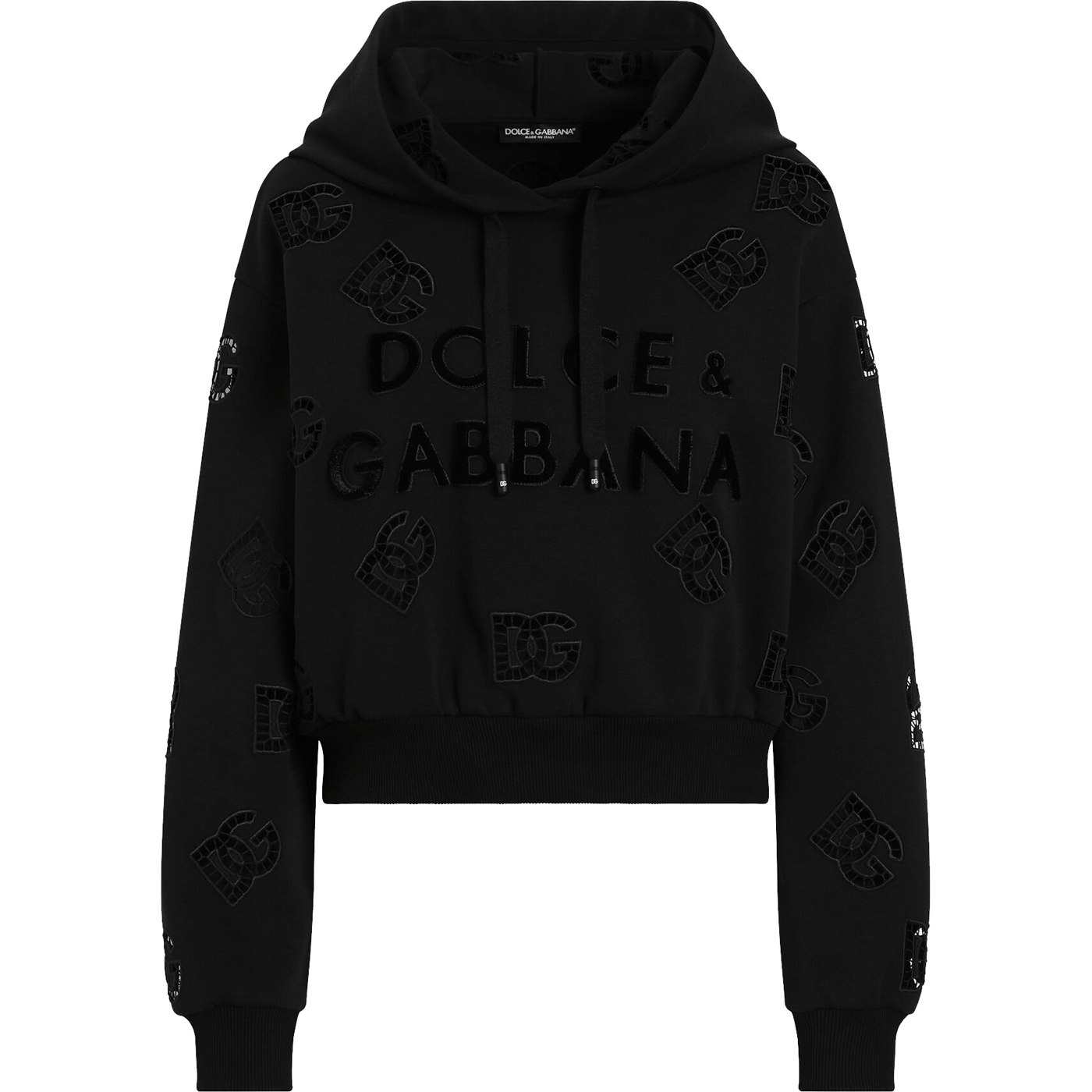 Худи Dolce & Gabbana Jersey With Cut-Out And DG Logo, черный