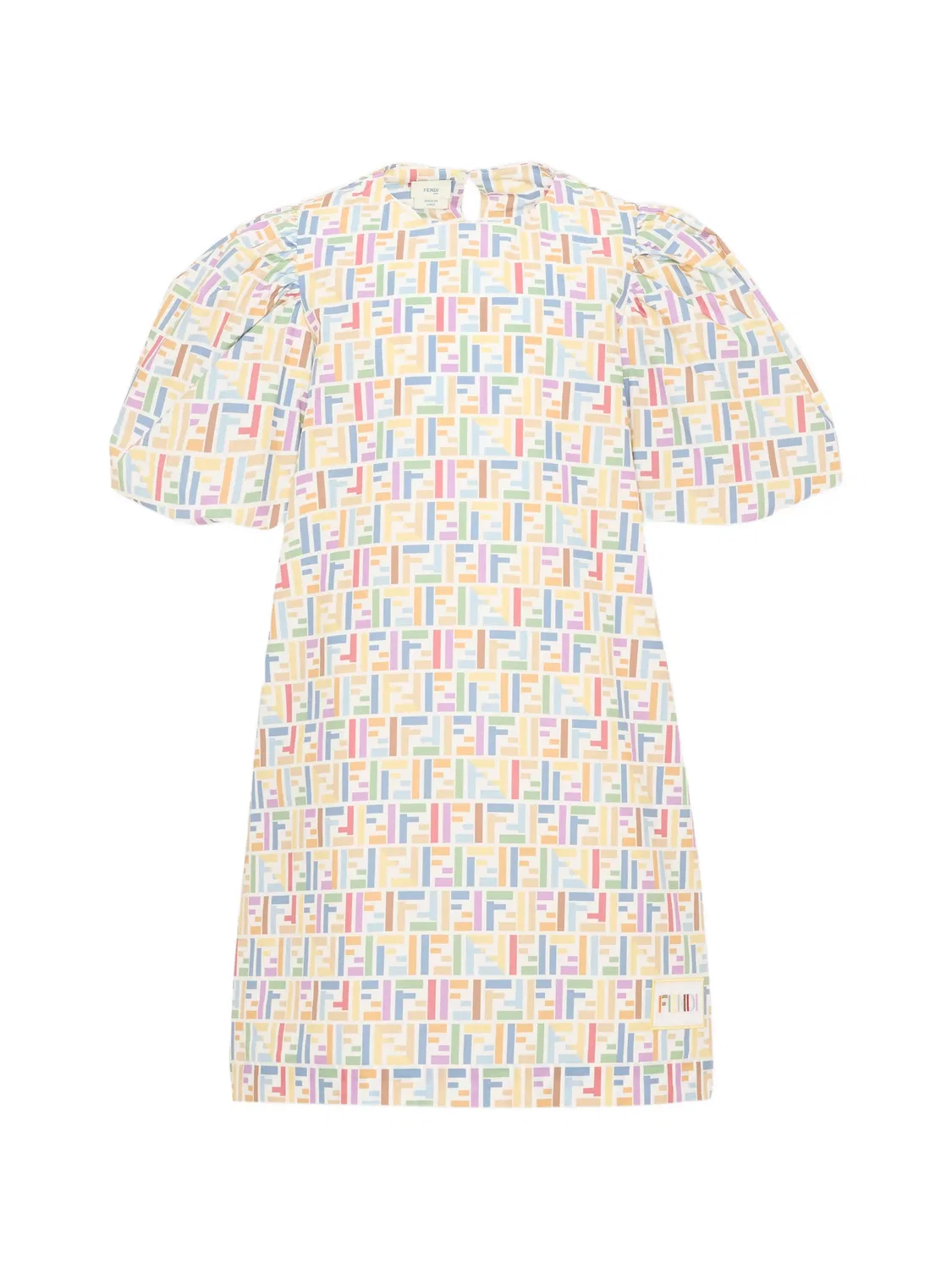 Мини-платье белое из хлопка FENDI, белый