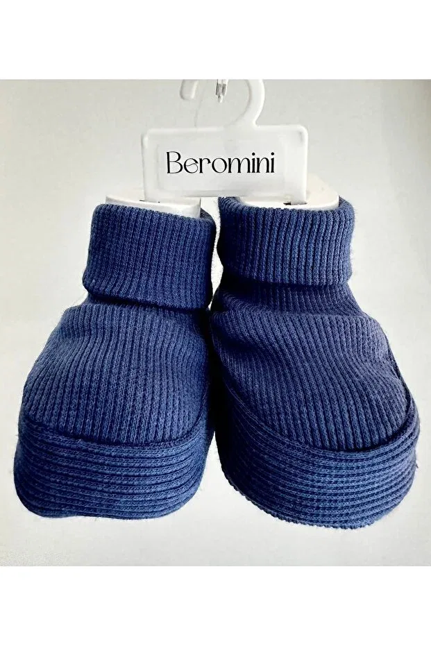 Детские пинетки для новорожденных трикотажные Beromini, Navy Blue