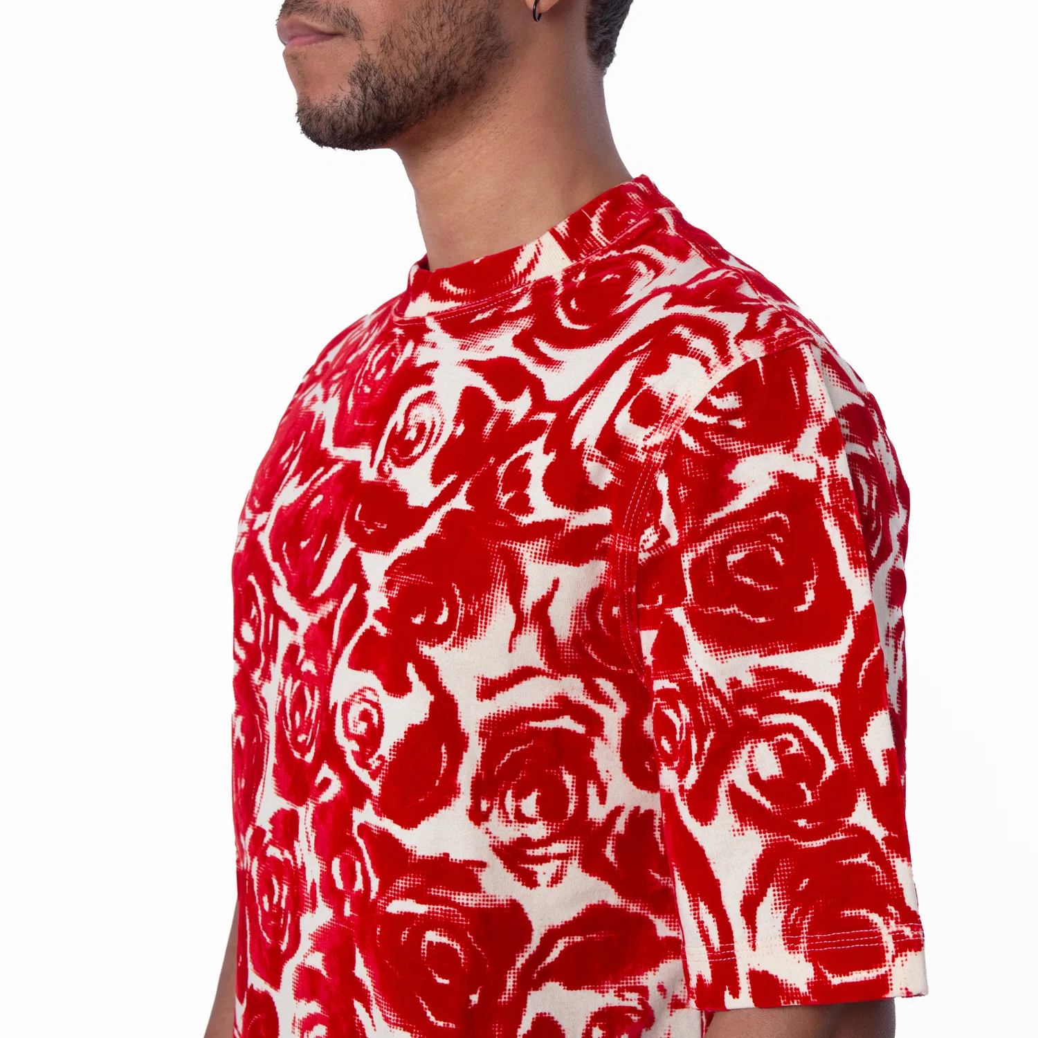 Футболка с принтом All Over Rose Print Cotton T Shirt Burberry, Pillar Ip Pattern — фото 2
