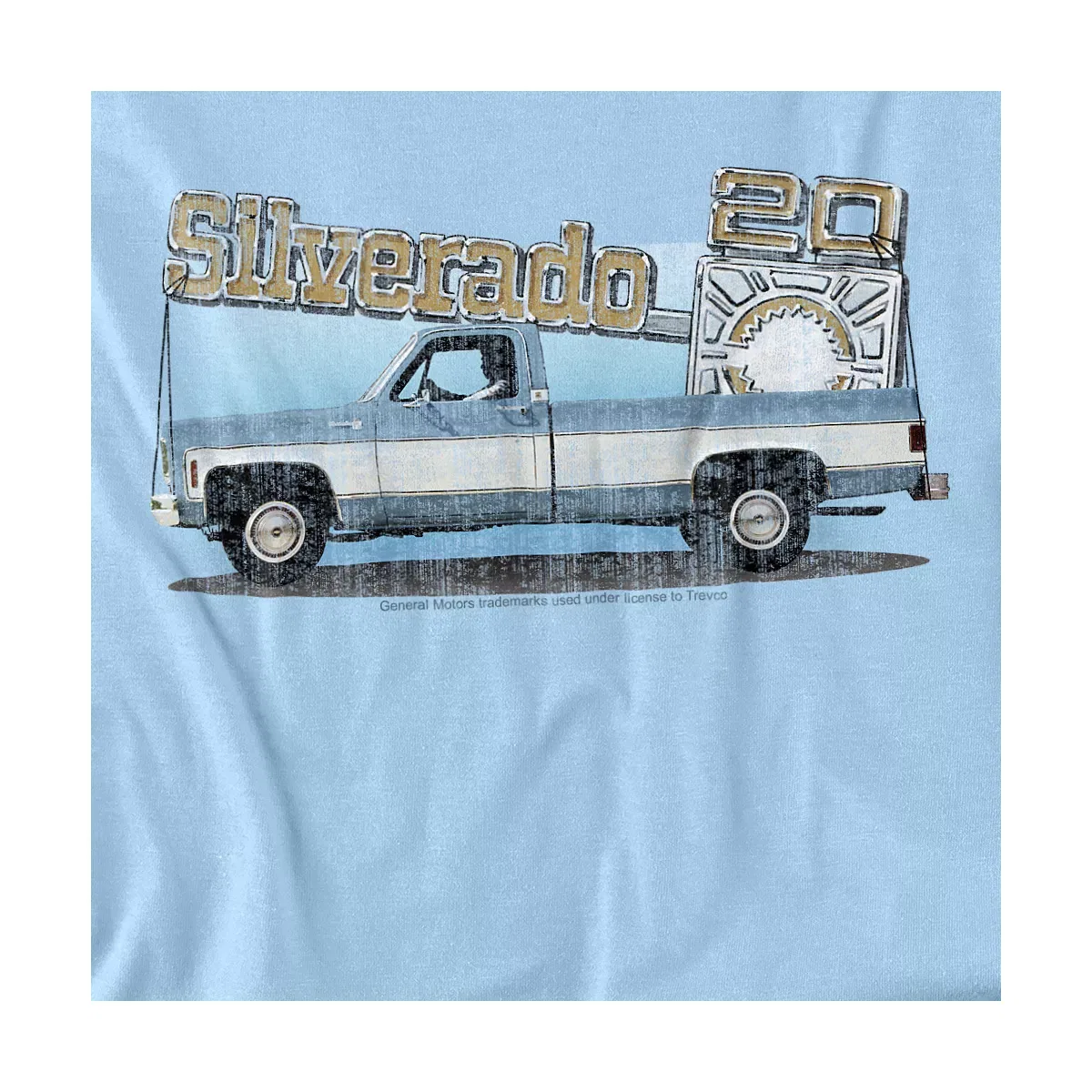 Детское боди с коротким рукавом Chevrolet Old Silverado Sketch General Motors, Light Blue — фото 2